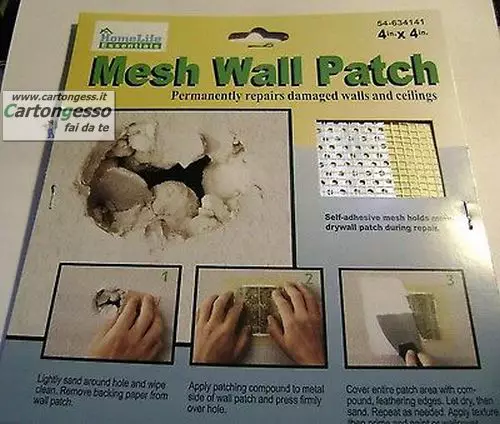 Patch in Metallo e Rete Autoadesiva per Riparazioni Cartongesso - immagine 4