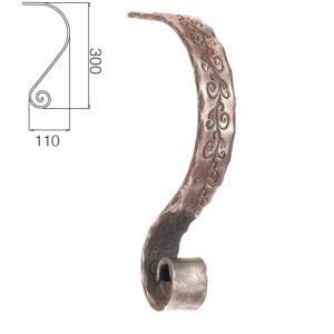 Partenza corrimano fiorato 116/2 a S in ferro battuto