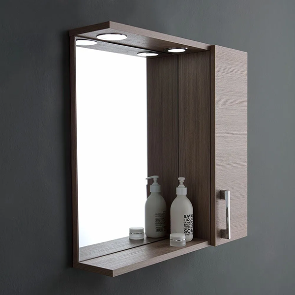 Specchio da bagno 1 anta Rubino noce americano